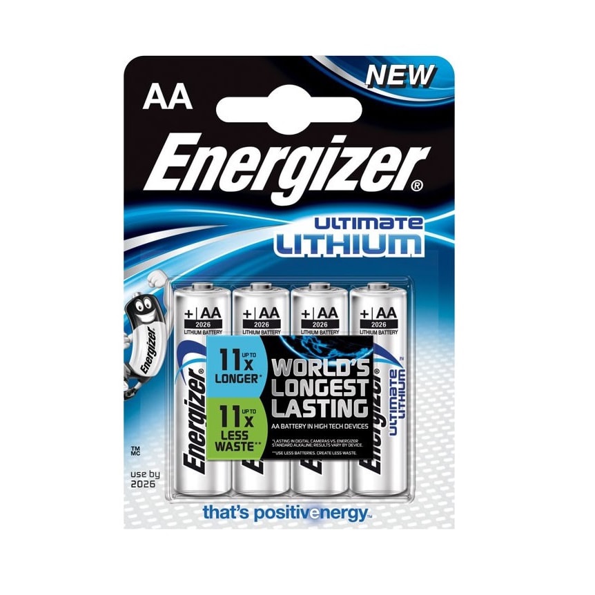 4 Stück Energizer Ultimate Lithium Batterien (L91, AA)